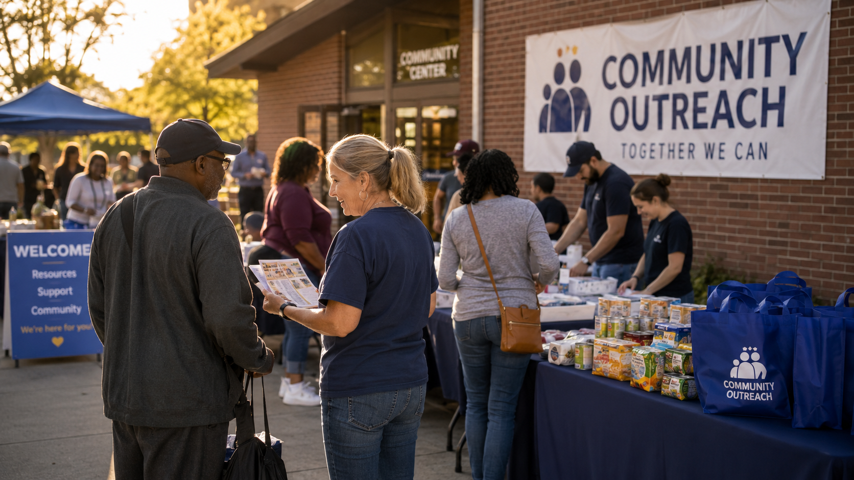 Community members at a Claria Hope outreach event