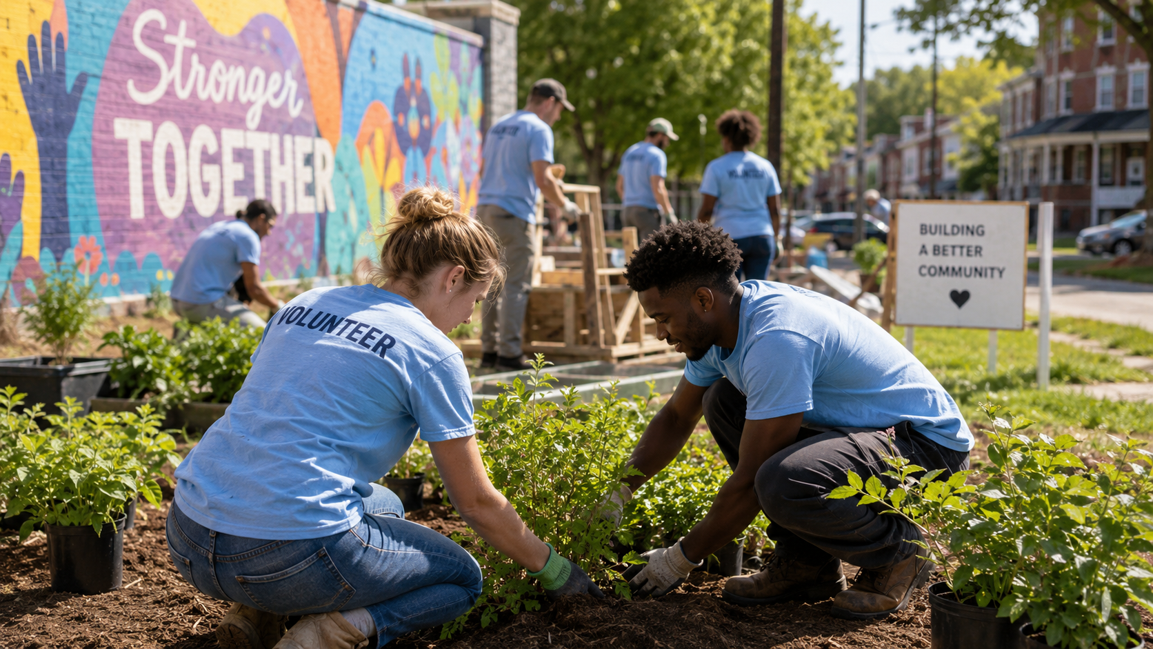 Volunteers supporting a community program